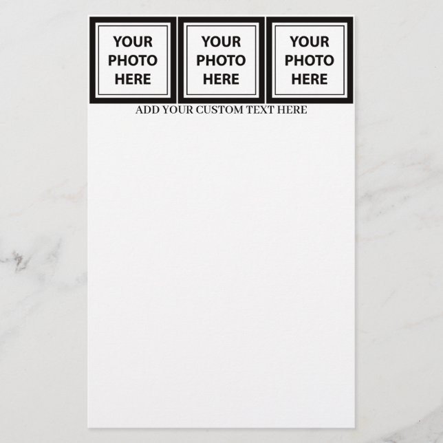 Papelería Cargar 3 fotos y añadir texto - imagen Personaliza (Anverso)