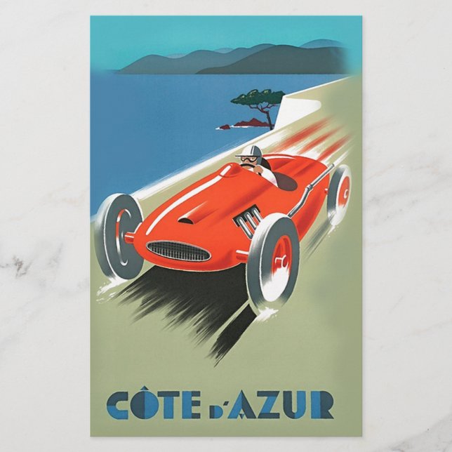 Papelería Carreras de autos antiguos (Anverso)