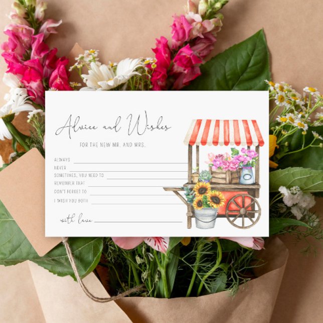 Papelería carro de flores - consejo y deseos ducha de novia (Subido por el creador)