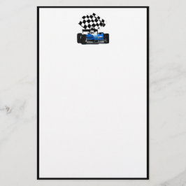 Papelería Carro de raza azul con bandera verificada