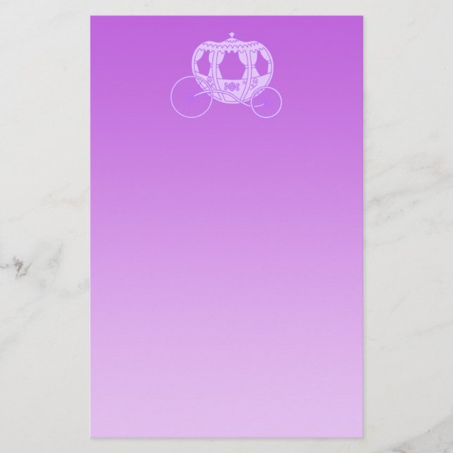 Papelería Carro del cuento de hadas en púrpura (Anverso)