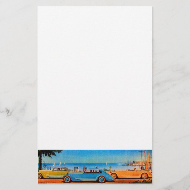 Papelería CARROS DE RETRO - Automóvil de reparación (Anverso)