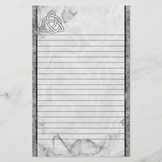 Papelería Cartabón de plata de Triquetra alineado (Anverso)