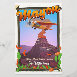 Papelería Cartel de aventura del volcán Mayon Filipinas