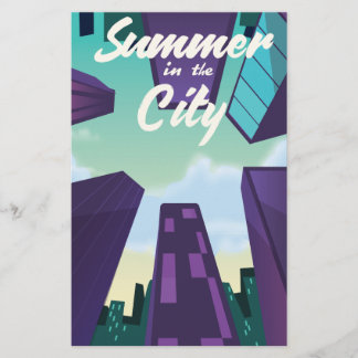 Papelería Cartel de dibujos animados del paisaje urbano de V