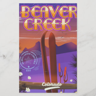 Papelería Cartel de esquí de Beaver creek Colorado