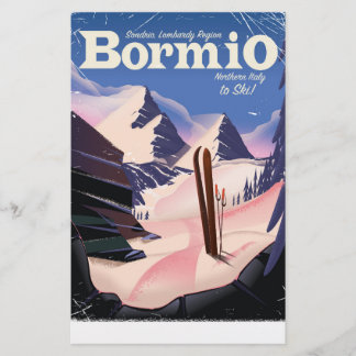 Papelería Cartel de esquí de Bormio, Sondrio, región de Lomb