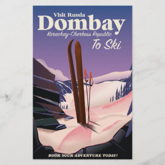 Papelería Cartel de esquí de Dombay, República de Karacháyev