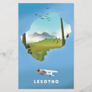 Papelería Cartel de esquí de Lesoto Sudáfrica