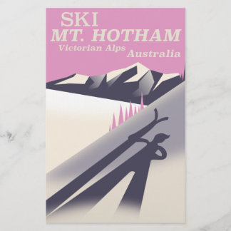 Papelería Cartel de esquí de Mt. Hotham, Alpes Victorianos.