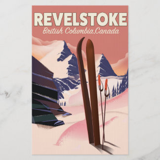 Papelería Cartel de esquí de Revelstoke Columbia Británica, 