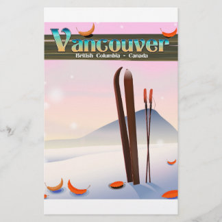 Papelería cartel de esquí de Vancouver Columbia Británica