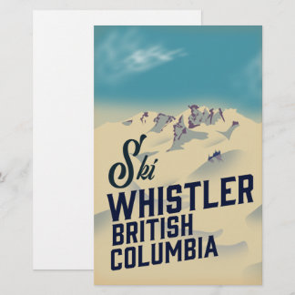 Papelería Cartel de esquí de Whistler, Vancouver, Columbia B