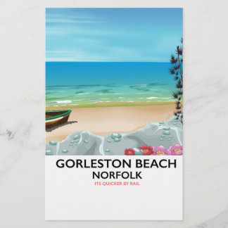Papelería Cartel de ferrocarril de la playa de Gorleston Nor