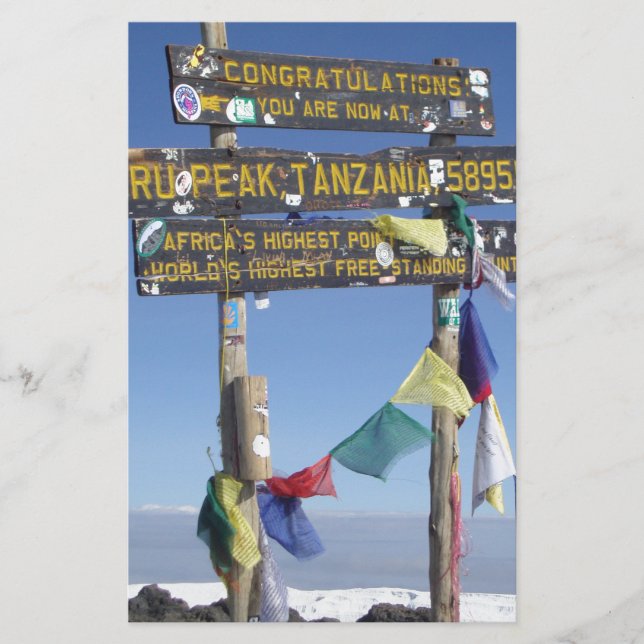 Papelería Cartel de la Cumbre de Kilimanjaro kenya (Anverso)