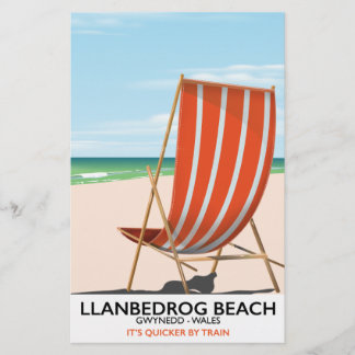 Papelería Cartel de la playa de Llanbedrog, Gwynedd Gales