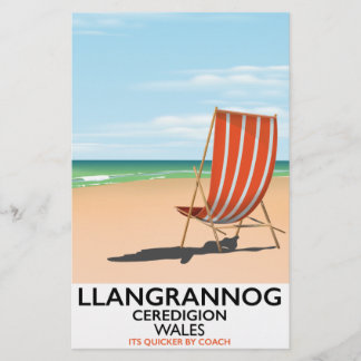 Papelería Cartel de la playa de Llangrannog, Ceredigion, Gal