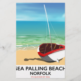Papelería Cartel de la playa de Sea Palling Norfolk