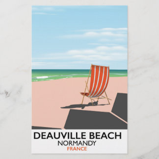 Papelería Cartel de la playa Deauville Francia costa.