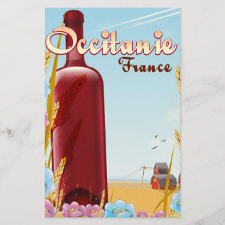 Papelería cartel de paisaje agrícola de Occitania Francia