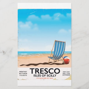 Papelería Cartel de tren vintage de Tresco Isles of Scilly