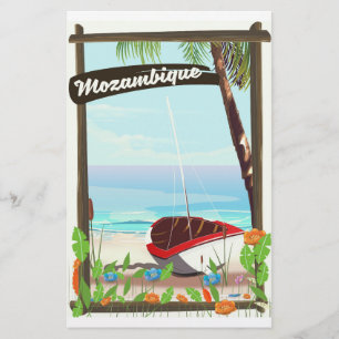 Papelería Cartel de vacaciones de barco pesquero de Mozambiq