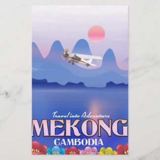 Papelería Cartel de vacaciones en el río Mekong Camboya
