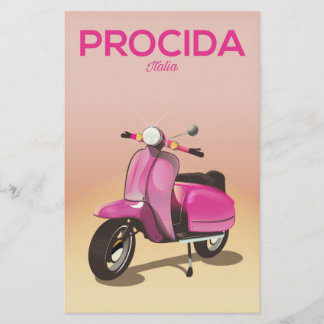 Papelería Cartel de vacaciones en scooter en Procida Italia