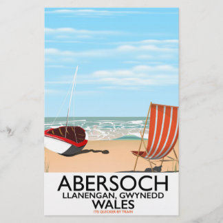 Papelería Cartel de viaje a Abersoch Llanengan en Gwynedd, G