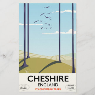 Papelería cartel de viaje a Cheshire, Inglaterra