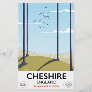 Papelería cartel de viaje a Cheshire, Inglaterra