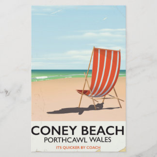 Papelería Cartel de viaje a Coney Beach Porthcawl Gales