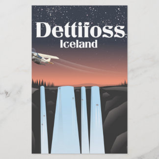 Papelería Cartel de viaje a Dettifoss Islandia.