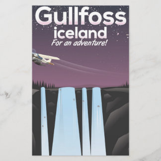 Papelería Cartel de viaje a la cascada Gullfoss Islandia