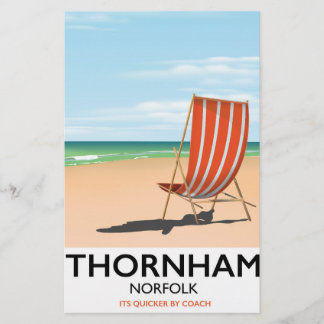 Papelería Cartel de viaje a la costa de Thornham Norfolk.