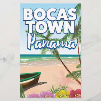 Papelería Cartel de viaje a la playa de Bocas Town Panamá