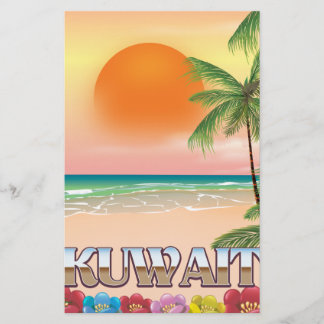 Papelería cartel de viaje a la playa de Kuwait
