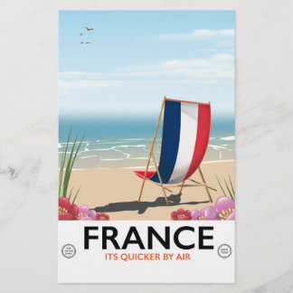 Papelería cartel de viaje a la playa junto al mar en Francia