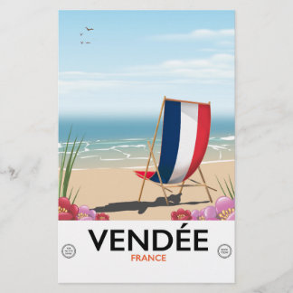 Papelería cartel de viaje a la playa junto al mar en Francia