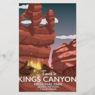 Papelería Cartel de viaje al Cañón de Kings Sierra Nevada