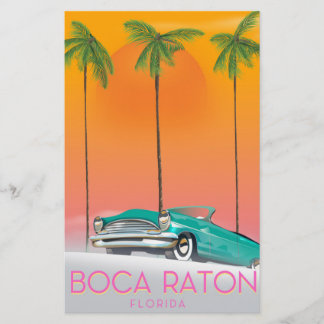 Papelería Cartel de viaje Boca Raton Florida.