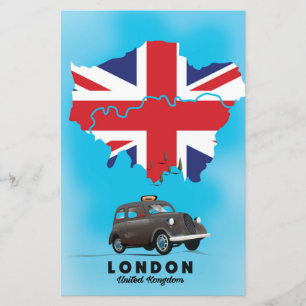 Papelería Cartel de viaje con mapa ilustrado de Londres