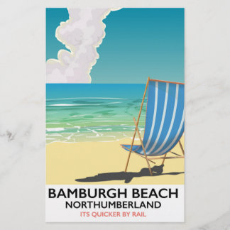 Papelería Cartel de viaje de Amble Links Beach Northumberlan