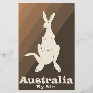 Papelería Cartel de viaje de Australia By Air canguro.