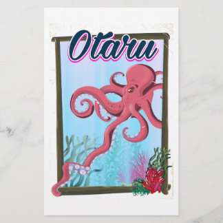 Papelería Cartel de viaje de calamar de Otaru Japón