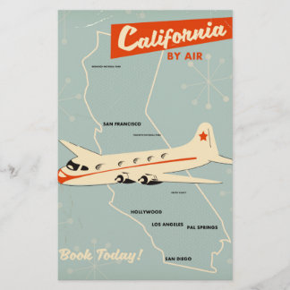 Papelería cartel de viaje de California de los años 50 "por 