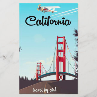 Papelería Cartel de viaje de dibujos animados de California