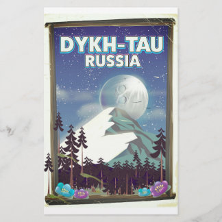 Papelería Cartel de viaje de Dykh-Tau Rusia.