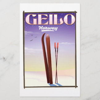 Papelería cartel de viaje de esquí a Geilo, Noruega
