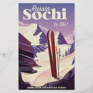 Papelería Cartel de viaje de esquí a Sochi Rusia
